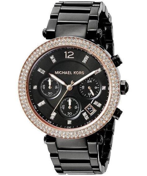 montre noire michael kors femme|michael kors women's silver watch.